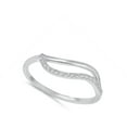 thumbnail image 4 of White CZ Filigree Wave Open Loop Knot Ring .925 Sterling Silver Band Jewelry Female Size 9, 4 of 4