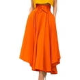 thumbnail image 3 of HLSOHJP Women's Boho Maxi Skirt High Waist Front Lace Up A Line Elegant Swing Dress Pleated Flared Skater Skirts, 3 of 4