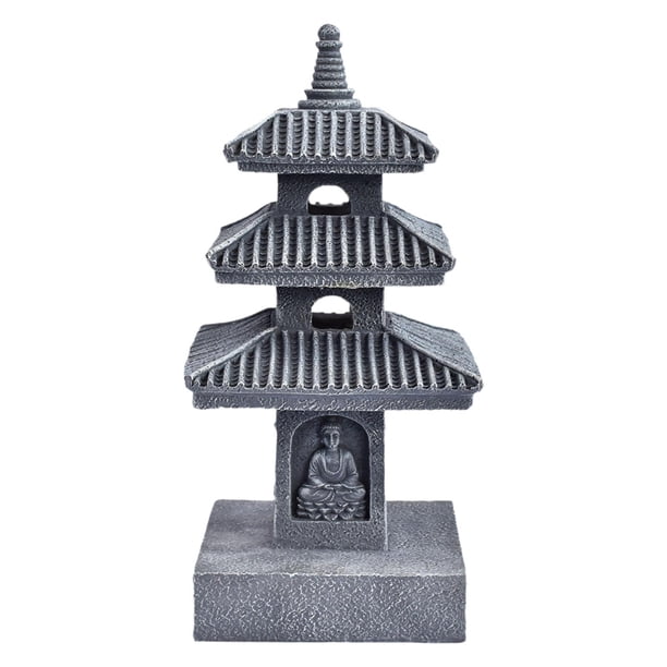Estatua de jardín con forma de pagoda solar, ideal como porche, patio o patio exterior, ideal como regalo o decoración para balcón. Gris oscuro
