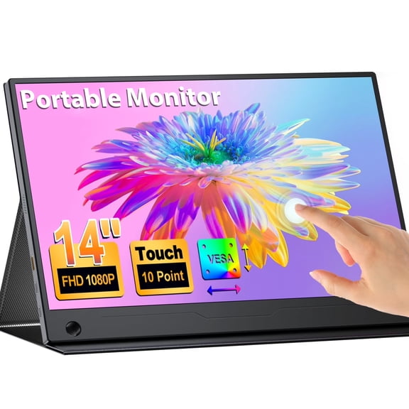 UPERFECT Portable Touchscreen Monitor, 1080P FHD IPS HDR Display, External Second Monitor with Type C HDMI