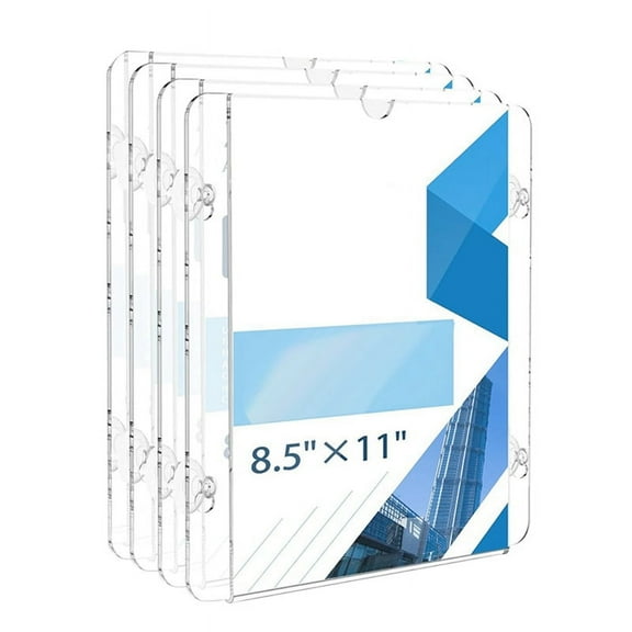 Acrylic Sign Holder 8.5x11 Inch, Acrylic Display Stand Clear Wall Mount Advertise Display Frame,Acrylic Sign Holder 4Pcs