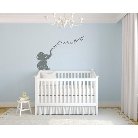 Bubbles Wall Decor Elephant Bubbles Nursery Room Decor Removable Wall Decal Vinyl Sticker Art 16 Inches X 23 Inches ()