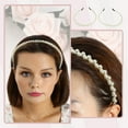 thumbnail image 3 of 4 Pcs Diademas de Diseño Sencillo con Perlas Falsas Unique Bargains Color Blanco Tamaño 4.92', 3 of 7