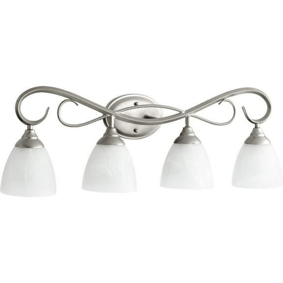 Quorum Lighting Powell 4-Light Classic Nickel Vanity Fixture