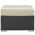 thumbnail image 2 of Modway Ottomane de Patio en Aluminium et Rotin, Toile/beige Antique, 2 of 3