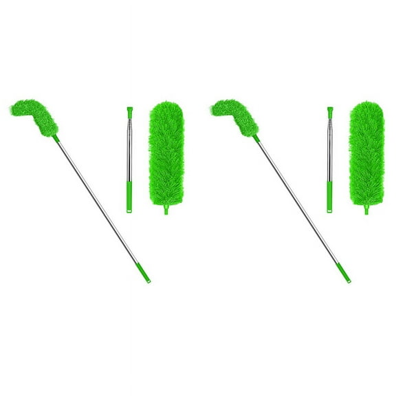 2024 TOP! 2X Gutter Cleaning Brush Roofing Tool with Telescopic Extendable Pole 8.2Ft Guard Cleaner Easy Remove Leave, Green