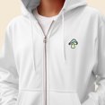 thumbnail image 5 of Dalix Mushroom Glow in the Dark Embroidered Zip Hoodie Fleece Fungi Long Sleeve Pocket Warm Soft Mens in White M Medium, 5 of 5