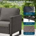 thumbnail image 4 of Unnifurnzi 3 Piece Wicker Patio Furniture-All-Weather Outdoor Wicker Couch with Ottoman Patio Furniture for Porch Deck Balcony Garden-Brown/Gray, 4 of 7