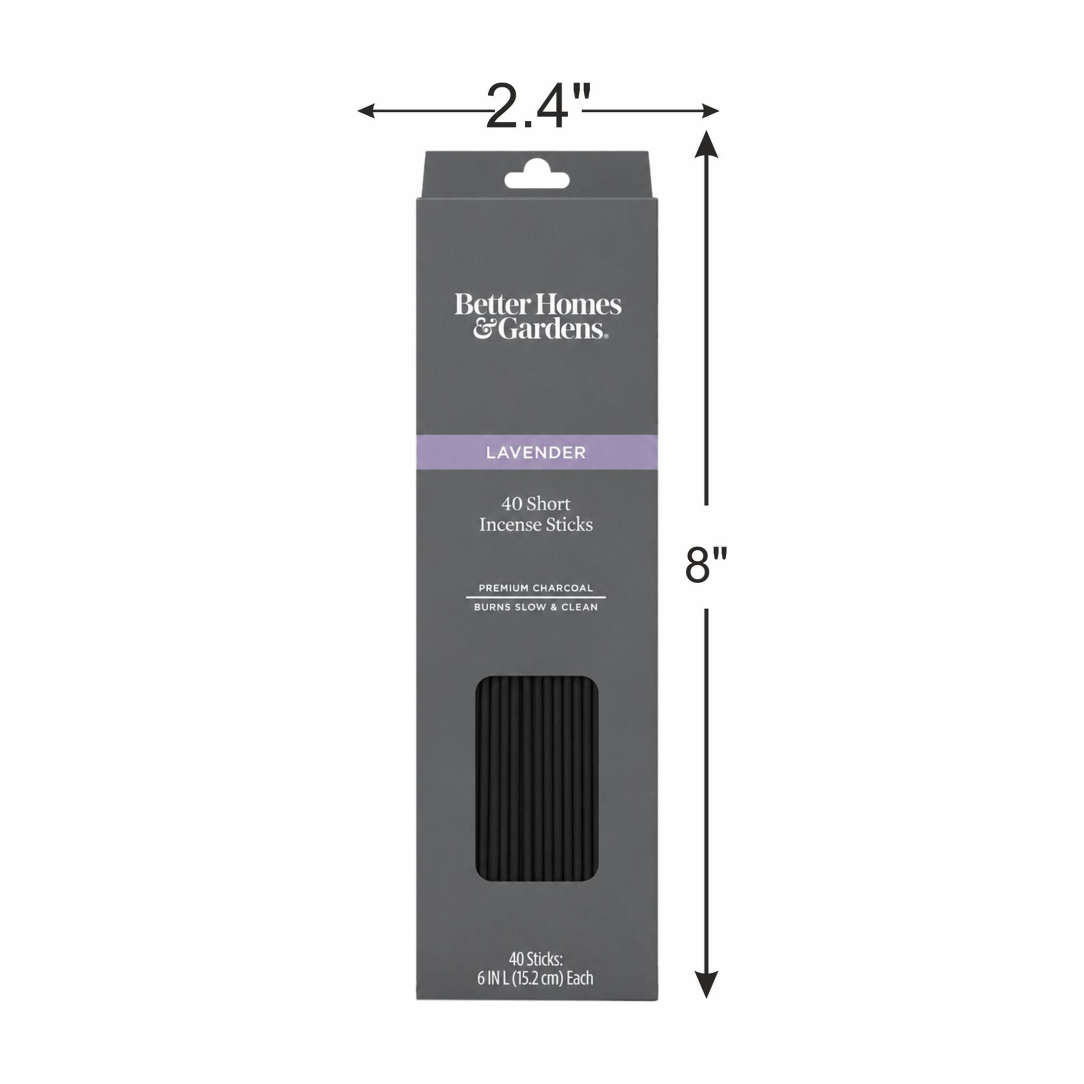 (2 pack) Better Homes & Gardens 6” Premium Charcoal Incense Sticks, Lavender, 40 Pack