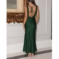 thumbnail image 2 of Vestido largo VUBIYA de seda con cuello en V sin mangas, sin mangas, verde oscuro, 2 of 5