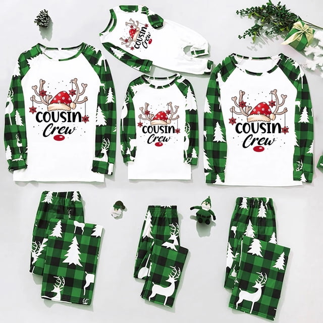 Xmas 2023 Family Matching Outfits Women Men Boys Girls Pets Dog Clothes Christmas Pajamas Set Soft Loose Sleepwear Family Look