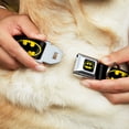 thumbnail image 2 of DC Comics Pet Collar, Dog Collar Metal Seatbelt Buckle, Batman Shield Black Yellow, 15 to 24 Inches 1.0 Inch Wide, 2 of 3