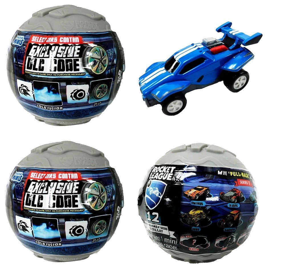 Rocket League Mini PullBack Racer Car Mystery Ball Set of 3 With