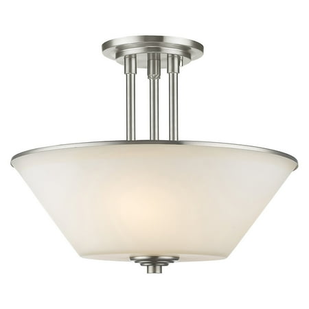 - Z-Lite Jarra 3-Light Semi Flush Mount, Brushed Nickel