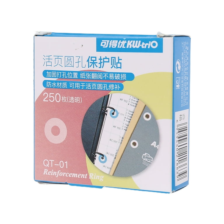 250 Labels Self-Adhesive Hole Punch Protector Loose-Leaf Paper Hole  Reinforcement Labels Round Stickers for