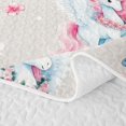thumbnail image 5 of Manfei Kawaii Animal Unicorn Quilt King,Cute Swan Flower King Coverlet Set,Pink Gray Multicolor,3 Pieces, 5 of 7