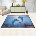 thumbnail image 2 of Dreamtimes Summer Blue Dolphin Area Rug, 36"x24" Colorful Tropical Ocean Non-Slip Washable Indoor Door Mat, Absorbent Floor Mat for Bedroom Kitchen Entryway Bathroom, 2 of 7