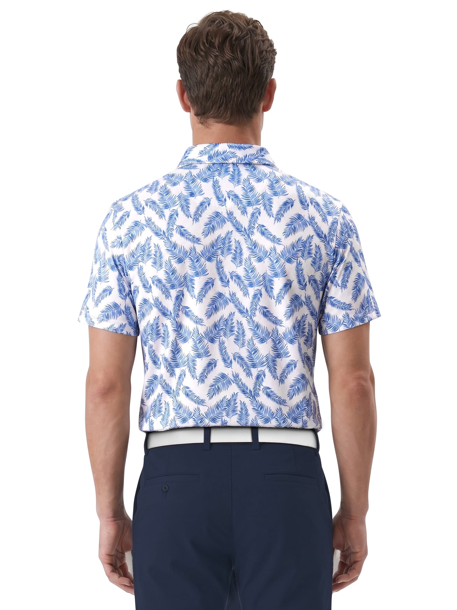 Ben Hogan Performance Men's & Big Men's Fall Leaf Print Short Sleeve Polo Shirt, Sizes S-4XLT