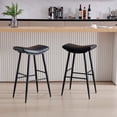 Tufted Upholstered Counter Height Bar Stools Without Back, Metal Legs ...