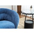 thumbnail image 6 of 360° Swivel Chair With Chenille Upholstery, Navy Blue, Removable Cushion, Metal Base For Home Decor Blue Upholstered Seat, Office Space, 6 of 6