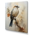 thumbnail image 2 of Designart "Minimalist Taupe Avian On Limb I" Animals Bird Wall Art Living Room, 2 of 7