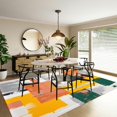 thumbnail image 2 of Abstract Orange Yellow Green Pattern Area Rug, Minimalist Modern Design Carpet, Washable Non Slip Soft Wool, Living Room Bedroom Dining Room Office Mat 2x3ft, 2 of 6