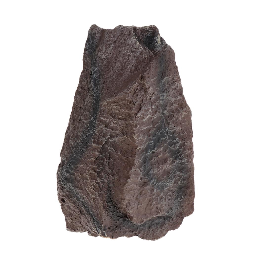Reptile Hideout Resin Vivid Rock Cave Aquarium Fish Tank Turtle Frog Basking Platform Maroon