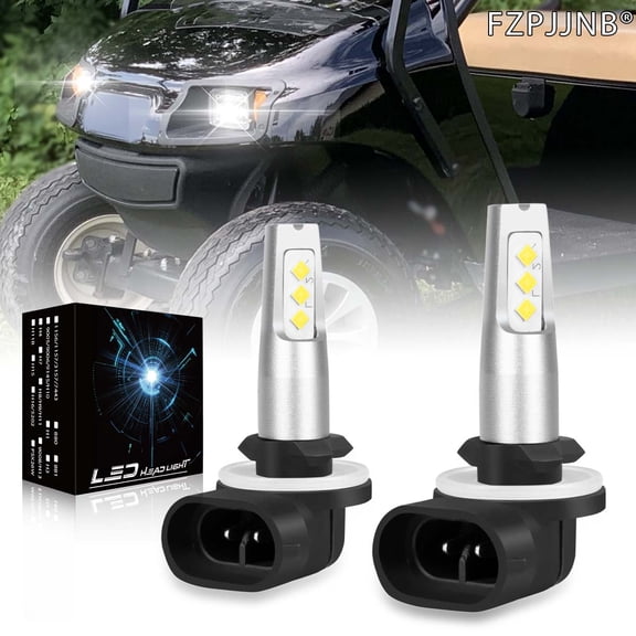 FZPJJNB For EZGO Club Car Replacement 6000K Cart LED Headlight Kit Head Lamp 2X Bulbs,6000k White,Pack of 2,C32