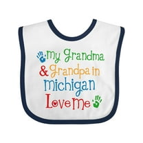 Inktastic Michigan Grandma Loves Me Boys or Girls Baby Bib