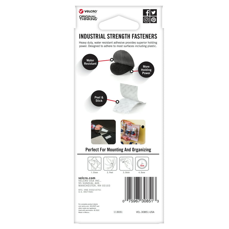Velcro Industrial Strength Stick On Fasteners White
