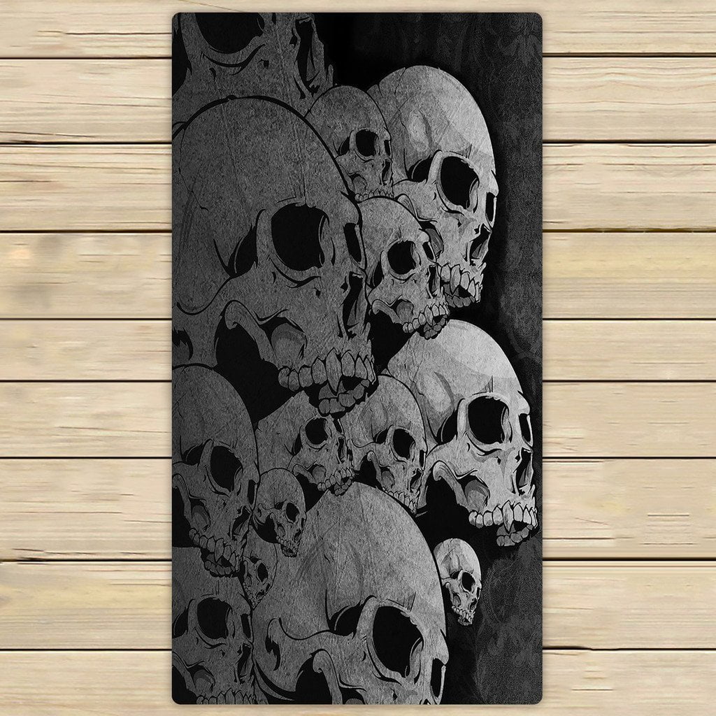 GCKG Fashion Skull Hand Towel,Spa Towel,Beach Bath Towels,Bathroom Body