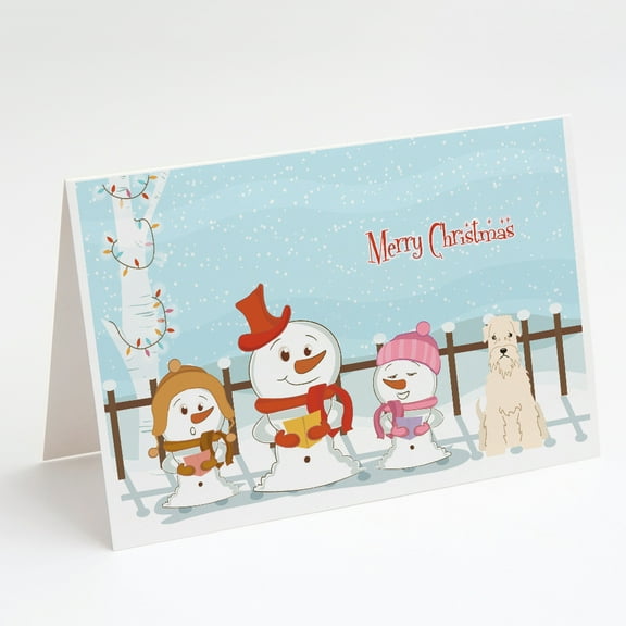 Merry Christmas Carolers Soft Coated Wheaten Terrier Greeting Cards and Envelopes Pack of 8