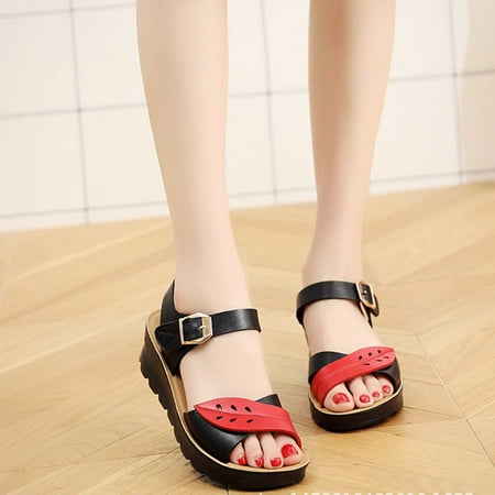

Hvyesh Sandals for Women Casual Summer Comfortable Non Slip Round Toe Sandals Soft Sole Flat Shoes Size 6.5