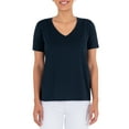 thumbnail image 4 of Time and Tru Women's Pima Cotton Blend V Neck Tee, 2-Pack, Sizes XS-XXXL, 4 of 6