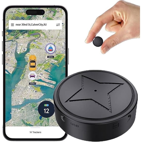 Car GPS Tracker,Powerful Magnetic Car Tracking Anti-theft,No Monthly Fee,No Subscription,Multi-function GPS Mini Locator with Free Apps,2024 Upgrade
