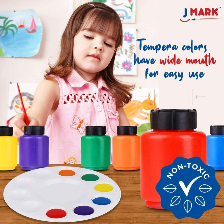 Washable Tempera Kids Paint Set – Spill Proof Paint Cups, Paint