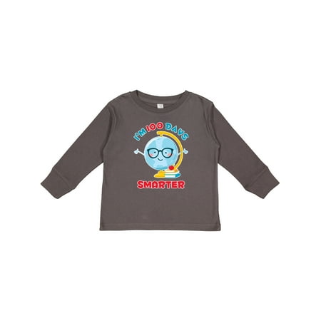 

Inktastic Kawaii Globe 100 Days Smarter Gift Toddler Boy or Toddler Girl Long Sleeve T-Shirt
