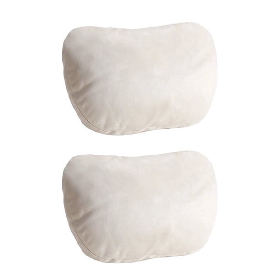 2 Pcs Car Pillow for Driving Seat Neck, Beige Suede Neck Pillow, Headrest Pillows for Car Front Seat, Enhance Comfort and Support During Long Drives