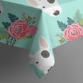 thumbnail image 5 of Bull Terrier Dog and Flower Florals Square Tablecloth,Waterproof Square Table Cover,Wipeable Spillproof Washable Table Cover for Home Kitchen Party Decor 52"x52"(132x132cm), 5 of 6