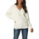thumbnail image 1 of SUÉTER CASUAL DE PULLOVER DE PUNTO RIBETEADO DE MANGA LARGA CON CUELLO EN V Y BOTONES PARA MUJER CHIC M BLANCO, 1 of 6