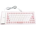 thumbnail image 1 of LOVEVER Portable Silent Foldable Silicone Keyboard USB Wired Flexible Soft Waterproof Roll Up Silica Gel Keyboard for PC Laptop, 1 of 8