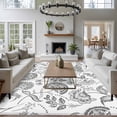 thumbnail image 5 of Pastoral Flower Washable Area Rug 5 x 7 ft Dark Grey Flower Farm Vintage Linen Texture , Soft Non Slip Rugs Stain Repellent Indoor Felt Carpet for Living Dining Room Bedroom Home Office, 5 of 9