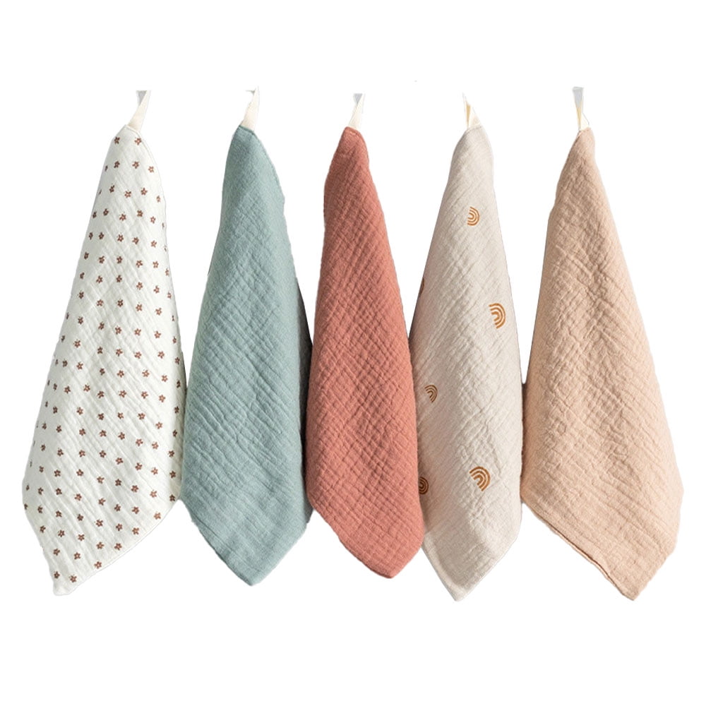 5piece Baby Wash Cloth Pure cotton wash cloth set for newborn face and