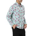 thumbnail image 5 of Lars Amadeus Men's Flower Palm Long Sleeve Button Down Hawaiian Shirt, 5 of 7