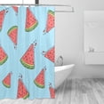 thumbnail image 3 of YFYANG Waterproof Bathroom Shower Curtain, Cartoon Red Watermelon Shower Curtain Set with Hooks, Home Bathroom Tub Decor - 72 "x72", Plastic Hooks, 3 of 6