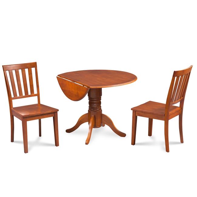 M&D Furniture BUMO3SBRW Burlington 3 Piece small kitchen table set