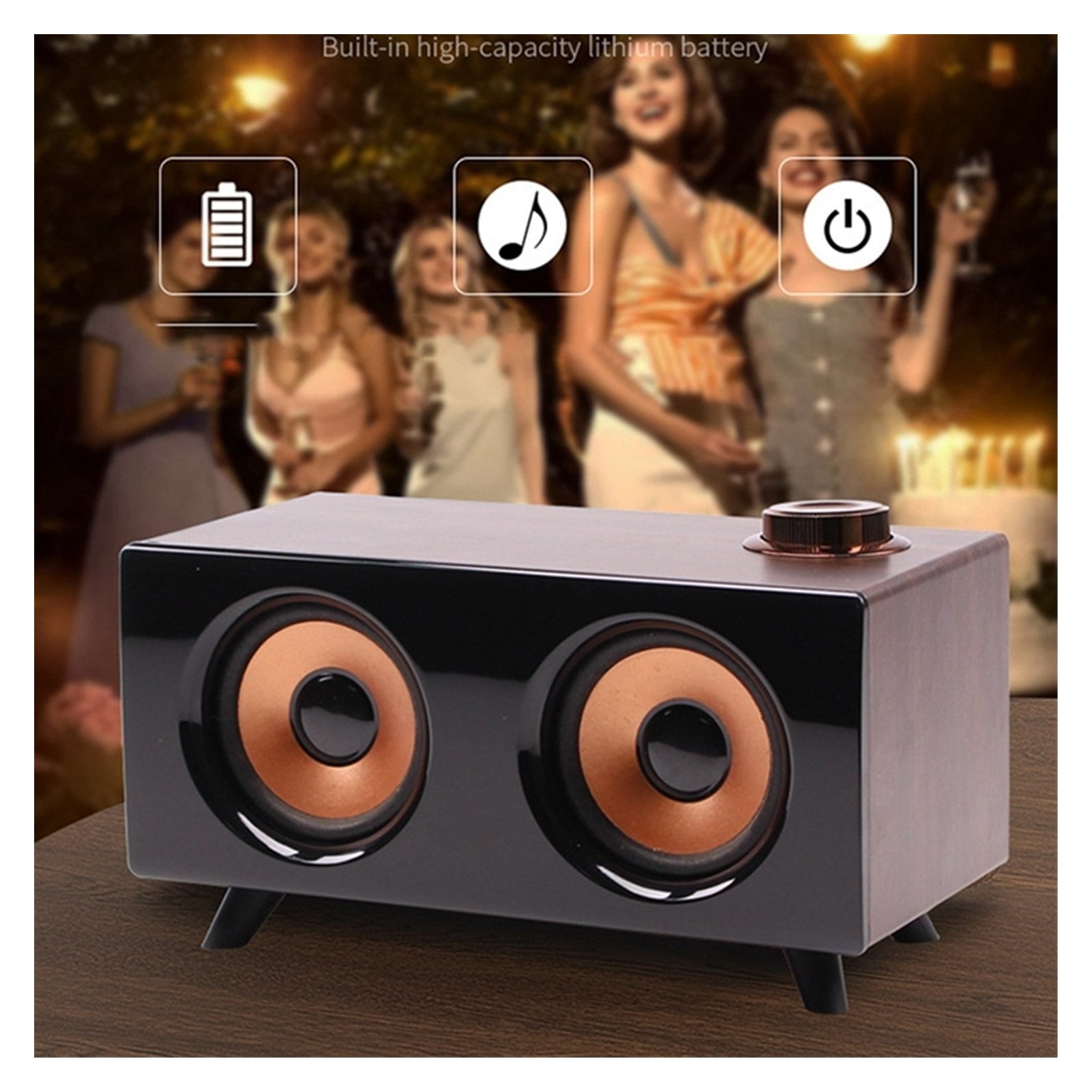 Desktop Wooden Wireless Bluetooth Portable Speaker HIFI Wireless Computer Bluetooth Speaker ,High Volume Speakers