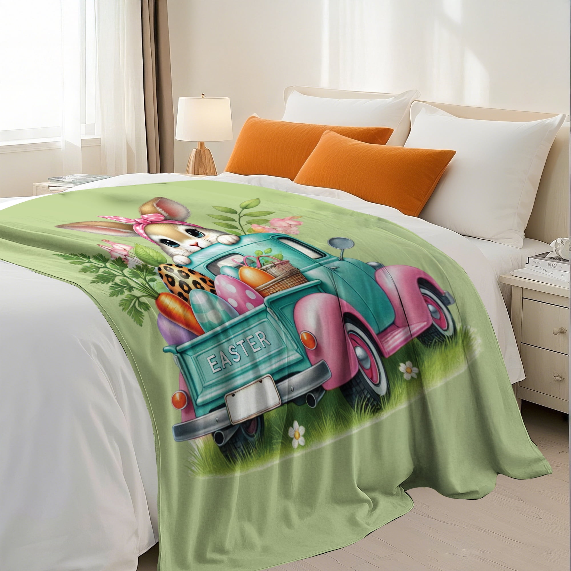 Easter Throw Blanket, Warm Fleece Flannel Bed Blanket, Lightweight Easter Blanket for Sofa Bed Couch 30"x40"