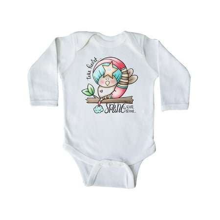 

Inktastic Take Heart Bird Gift Baby Boy Long Sleeve Bodysuit