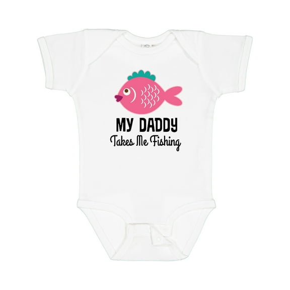 Inktastic Girls Fishing with Daddy Girls Baby Bodysuit